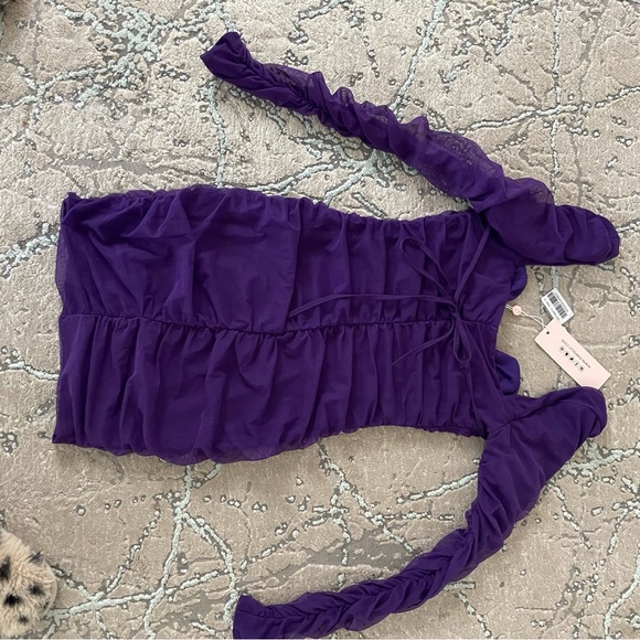 Oh polly never worn purple ruched dress - Picture 2 of 3